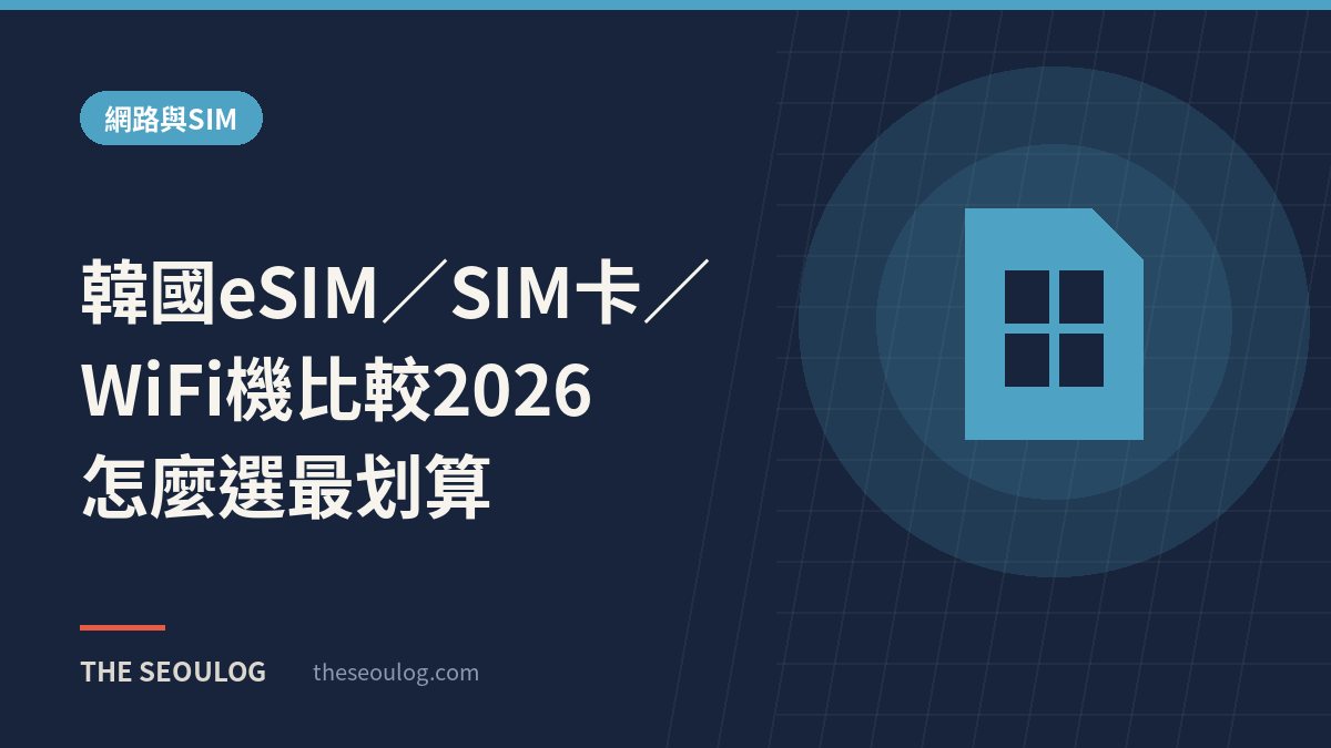 韓國eSIM／SIM卡／WiFi機比較2026｜怎麼選最划算
