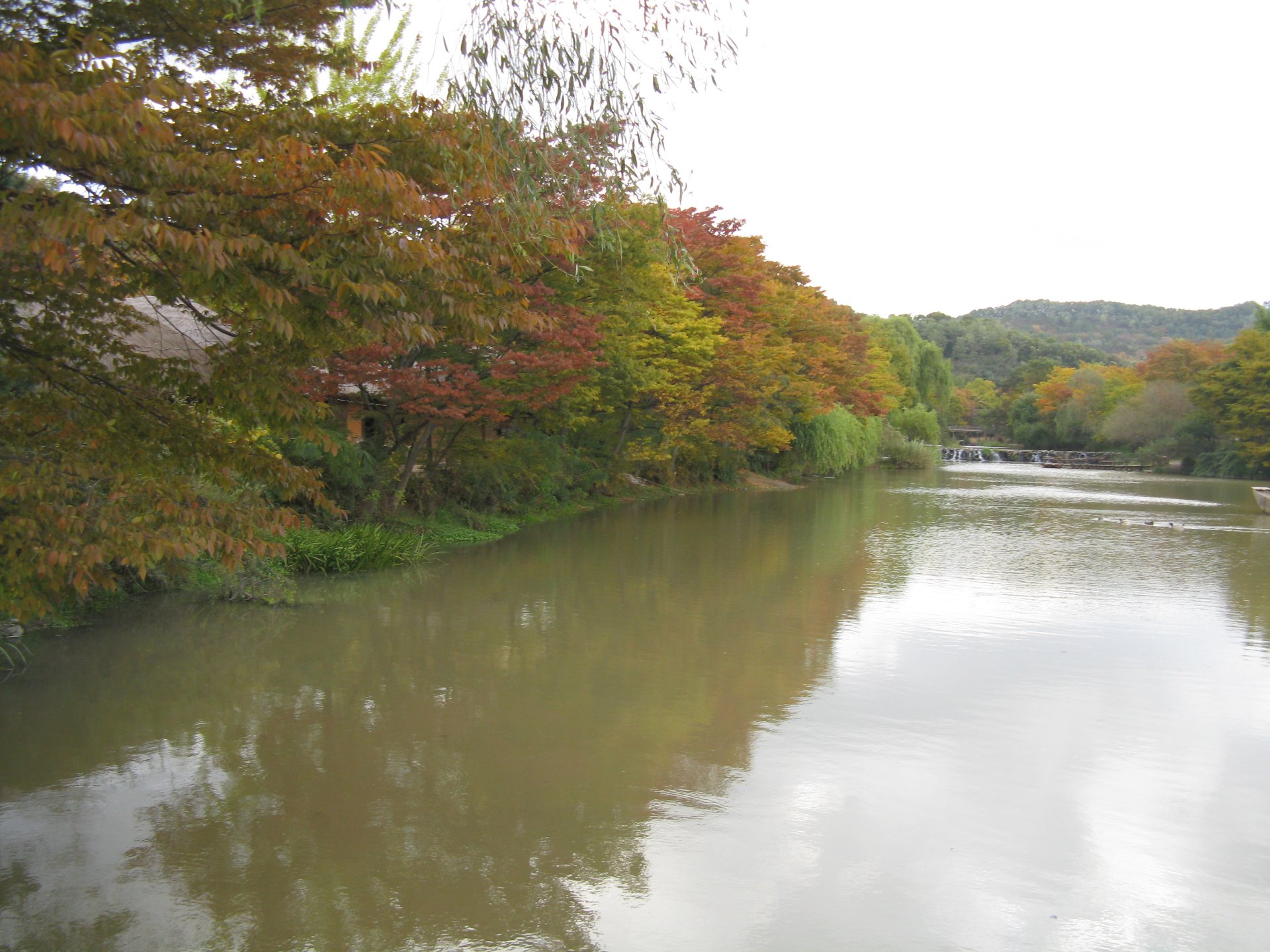 韓國民俗村的小溪與傳統風景