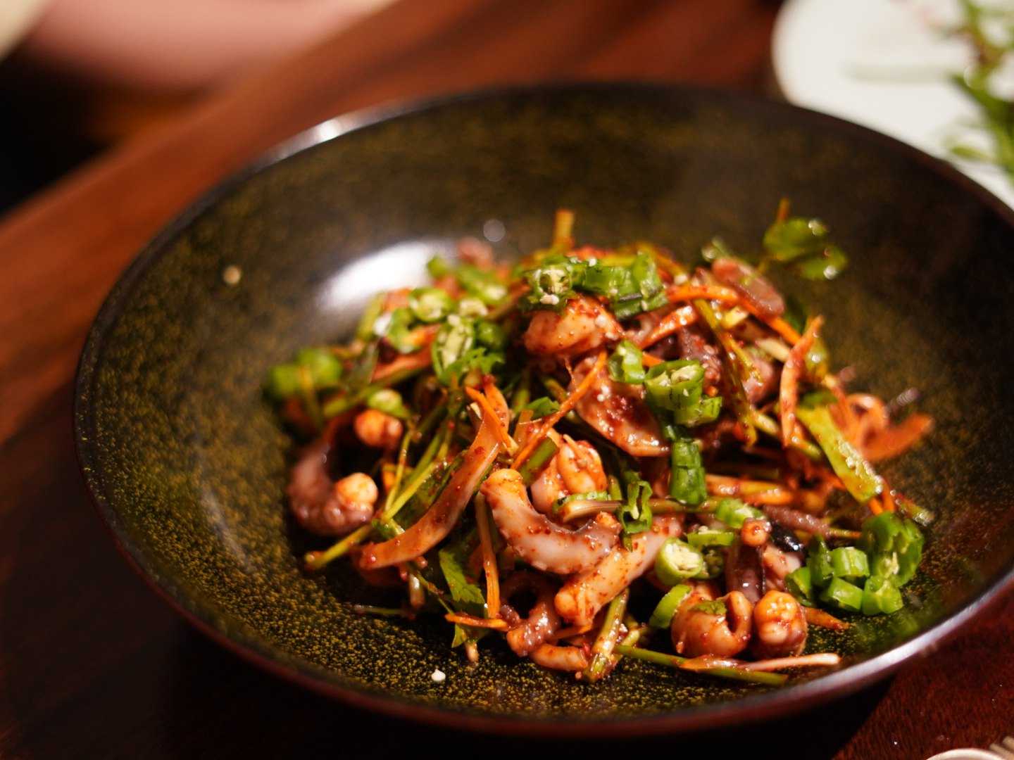 Stir-fried octopus with cheongyang chilli and vegetables