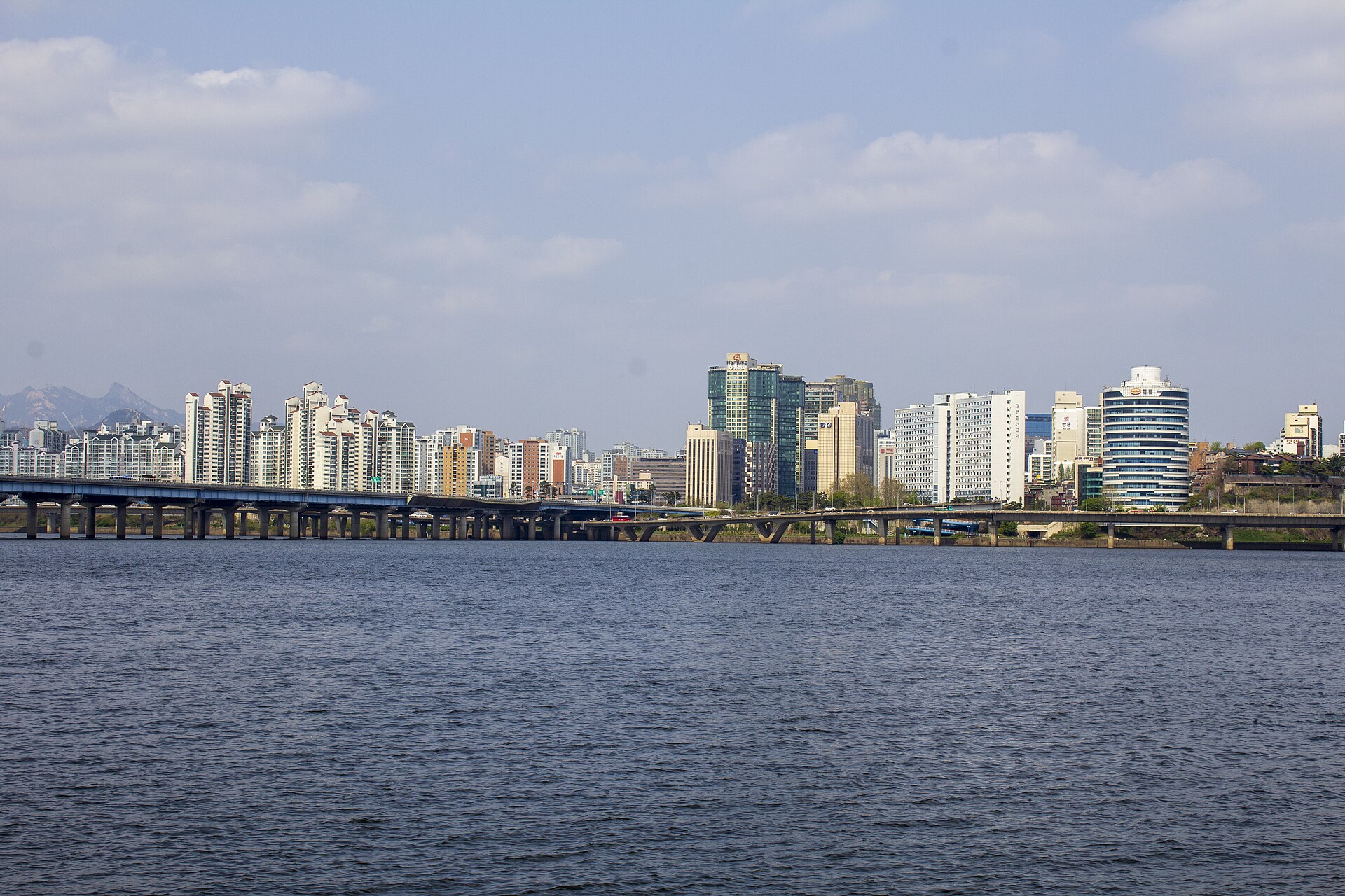 The Han River and the skyline on the far bank