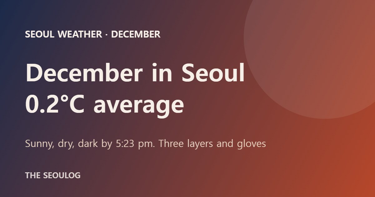 Seoul December weather and what to wear