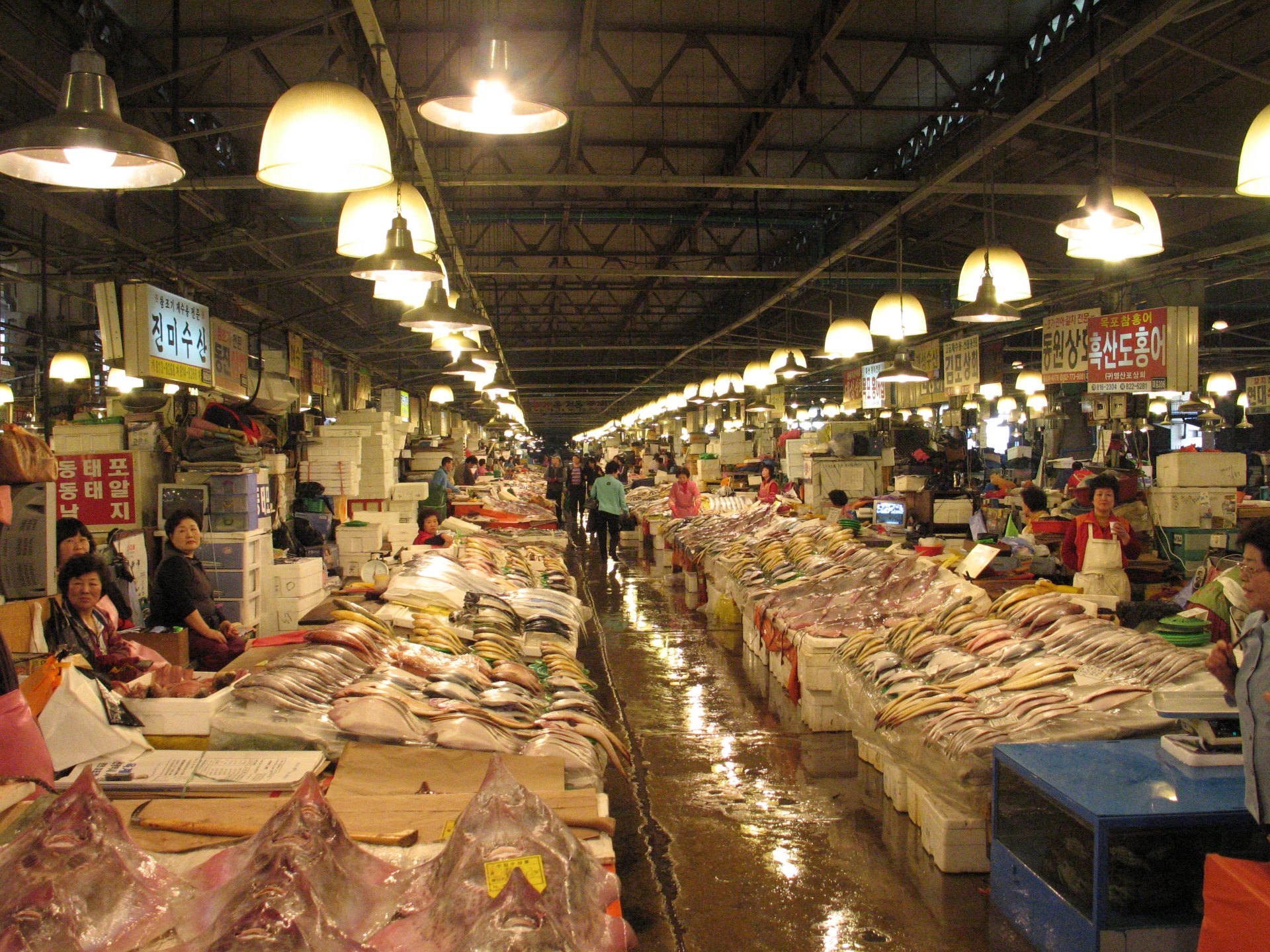 水産市場の売り場