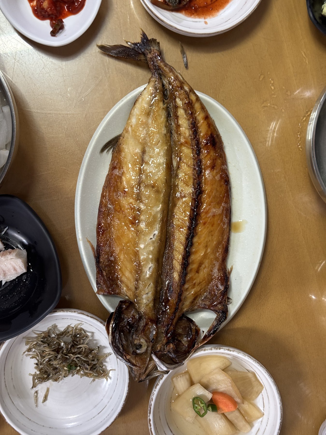 Two whole grilled okdom