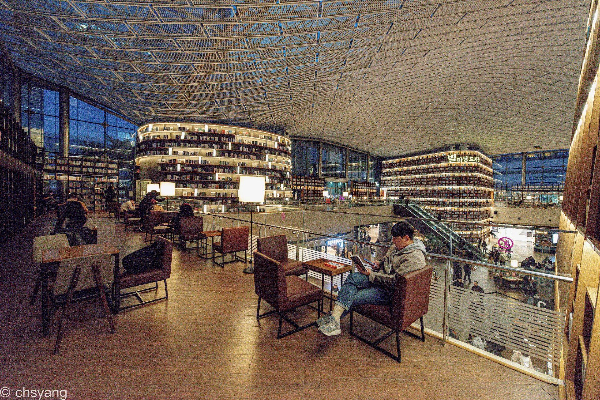 Large bookshop interior
