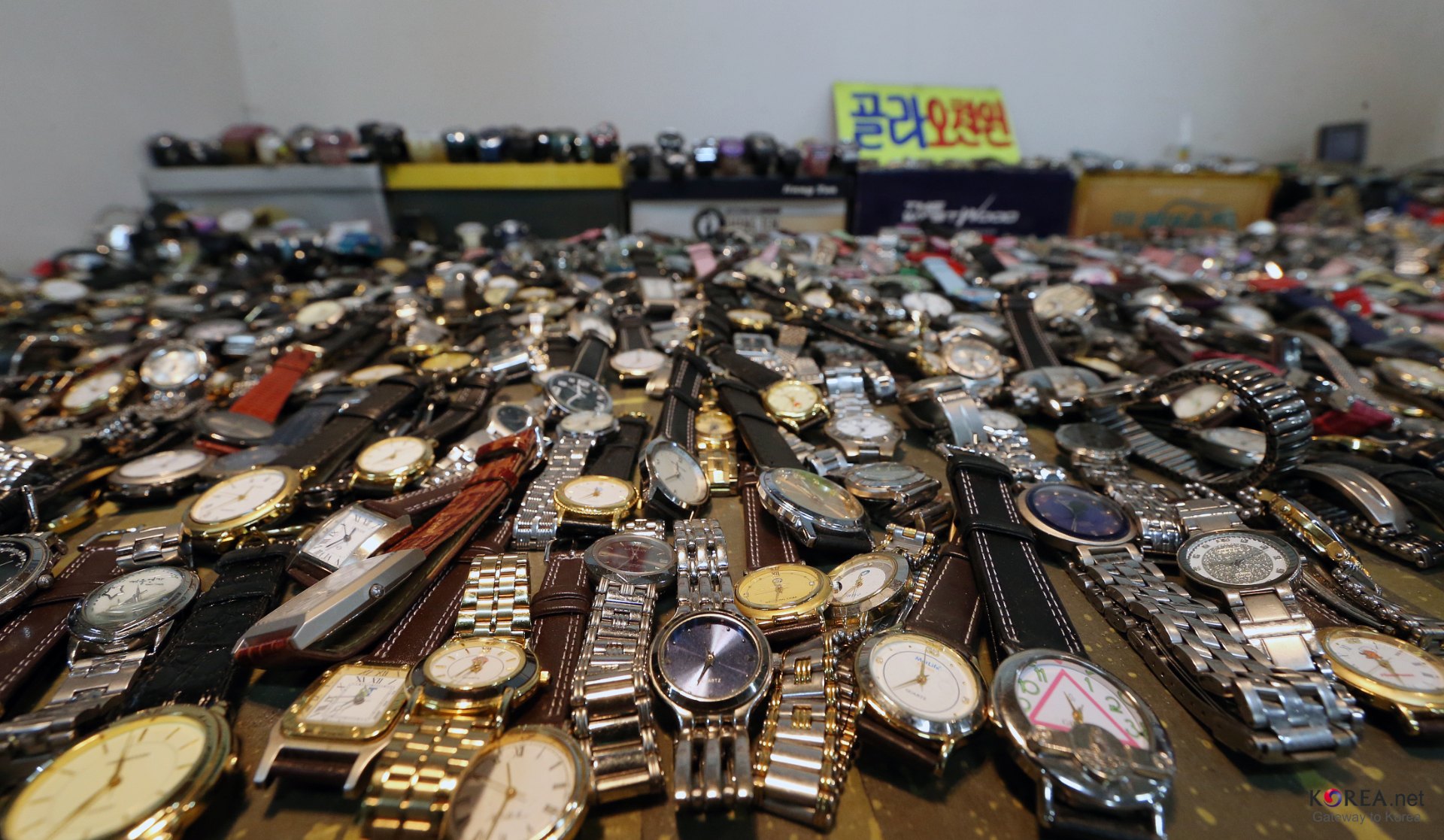 Flea market stalls
