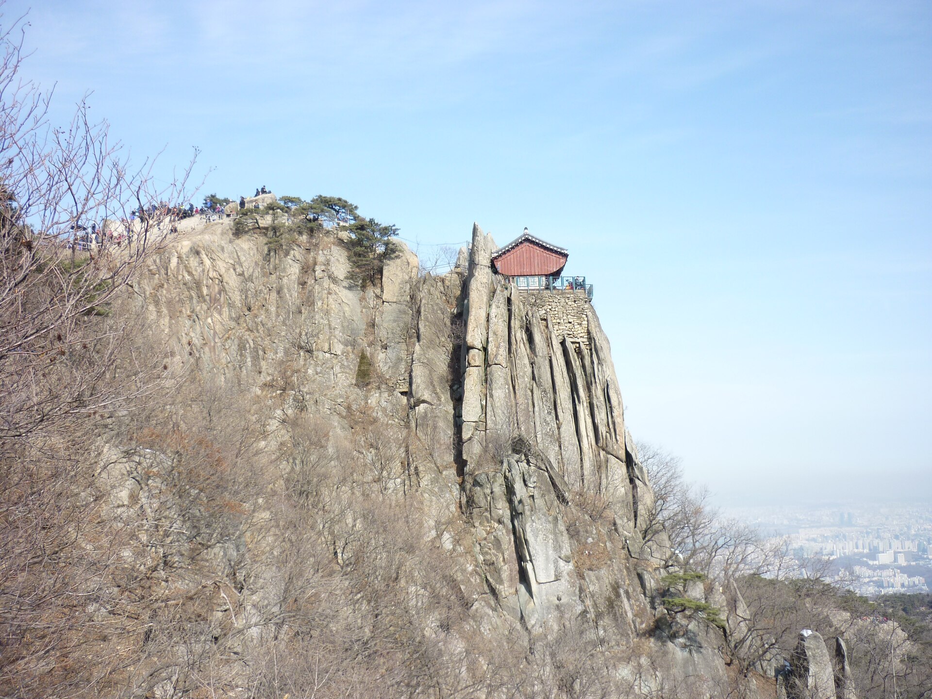 The Yeonjudae hermitage perched on a cliff on Gwanaksan
