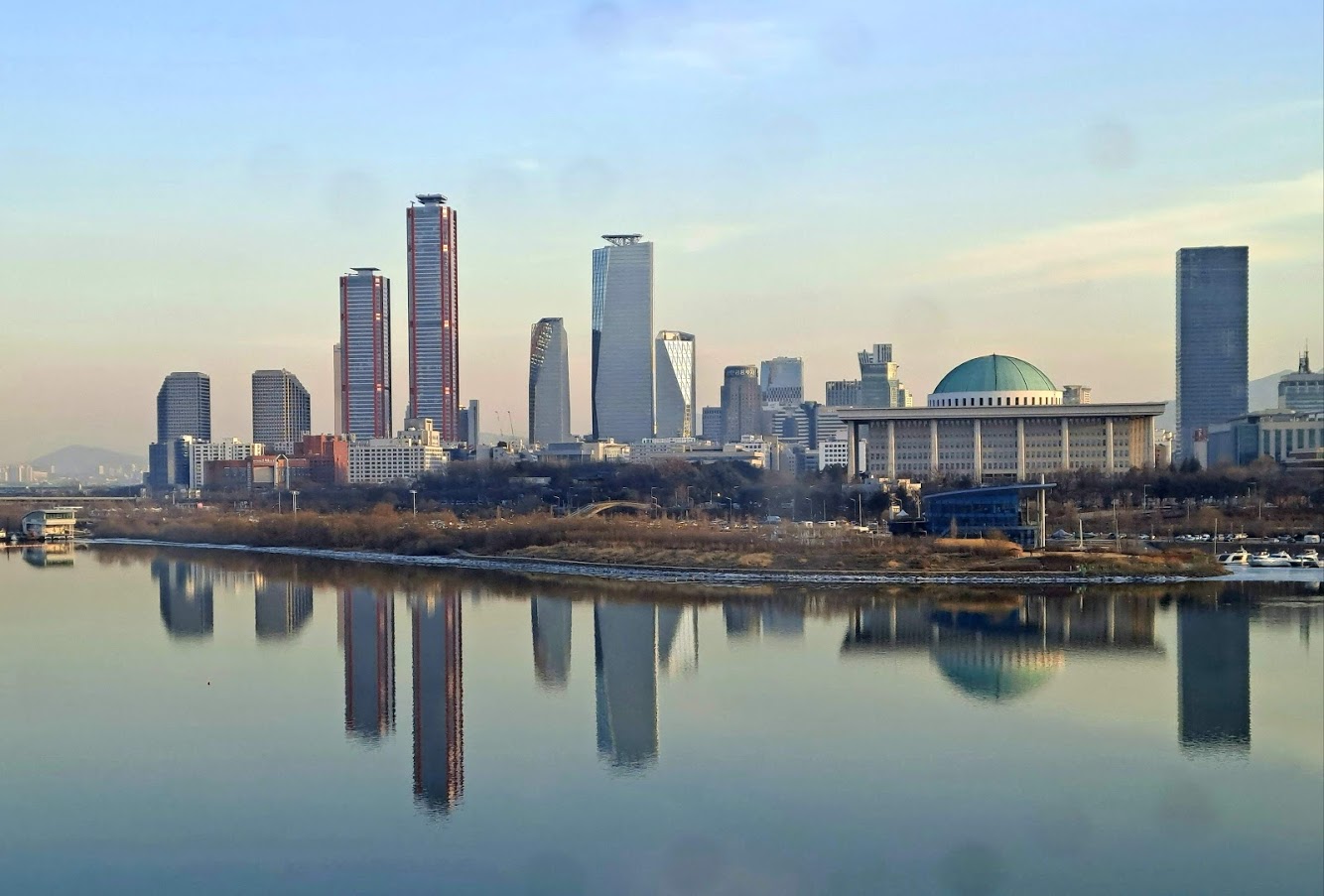 The Yeouido skyline seen from the Han River